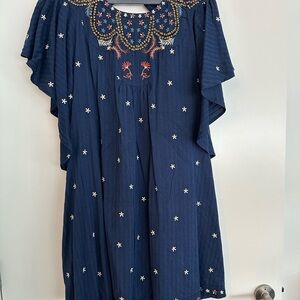 Anthropologie NWT Navy Beaded Dress size 2x